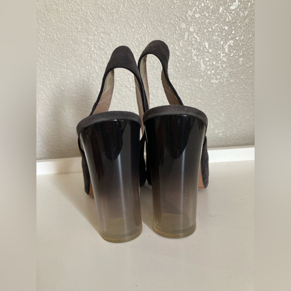 Baldan Baldan Suede Lucite Heel Sling Size 39 Italy Usa 8.5 - Picture 4 of 9